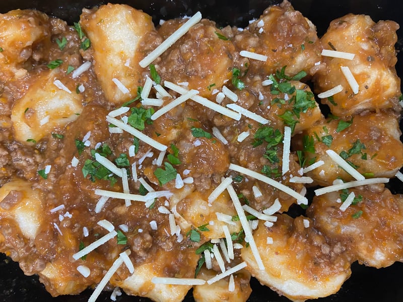 Cauliflower Gnocchi with Bolognaise  293 Cal