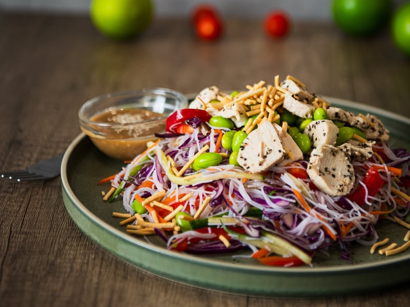 Asian Crunchy Noodle Chicken Salad