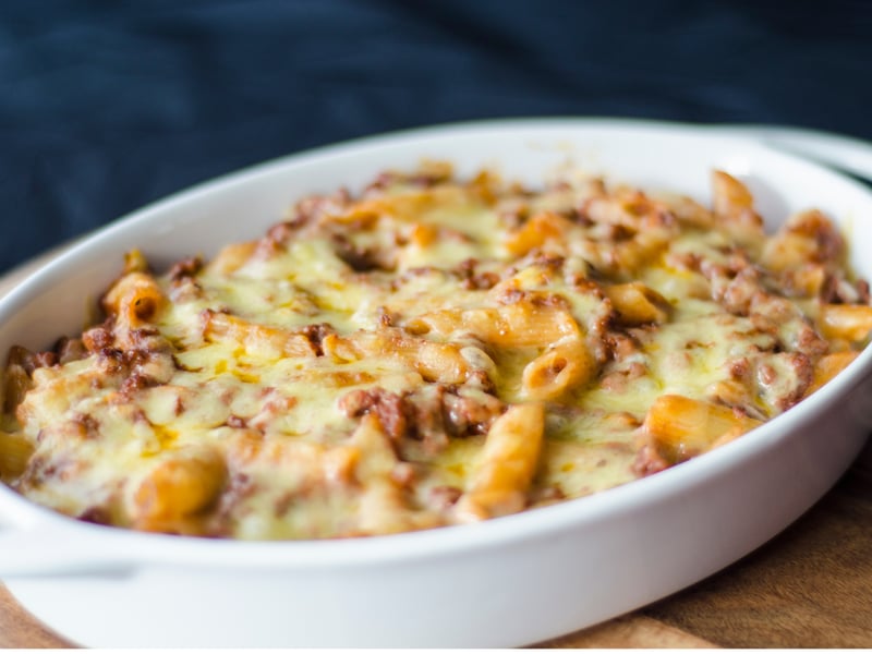 Creamy beef pasta bake