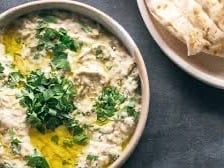 Roasted Eggplant & Garlic Dip with Pinchos Flatbreads and Beetroot Relish