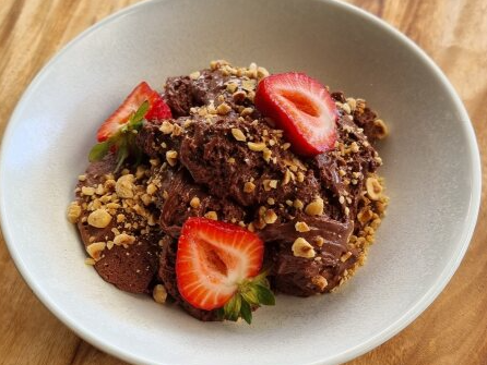 Chocolate Mousse, Walnut Brownie Crumb, Berries