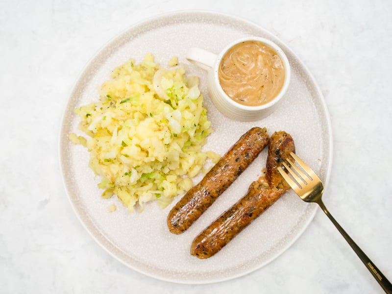 Bangers 'n' colcannon