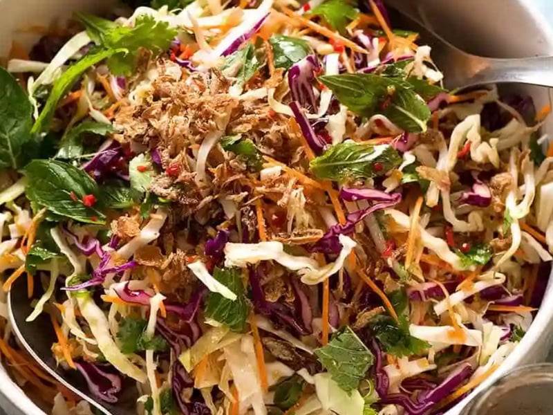 Asian Slaw with Poached Chicken