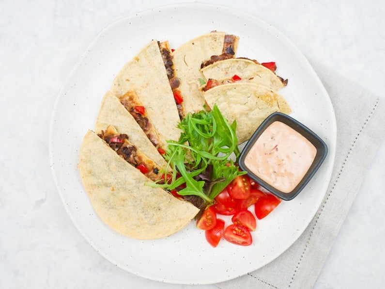 SPECIAL: Black bean quesadillas with chipotle mayo and fresh salad