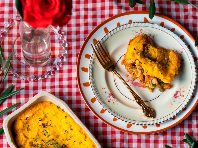 Polenta Crusted Chicken Pie