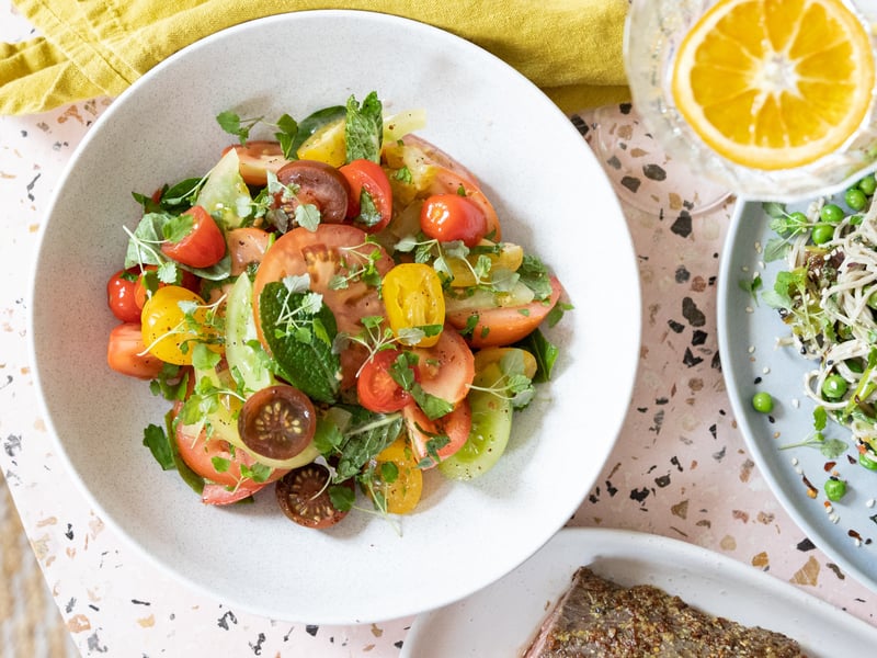 Mixed heirloom tomato salad