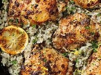 Greek style Marinated Chicken with Lemon Rice