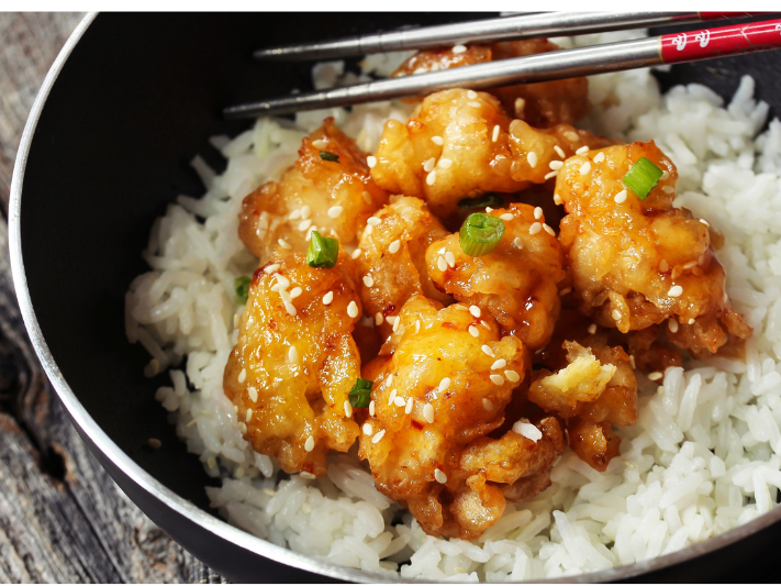 Honey Chicken with Fried Rice