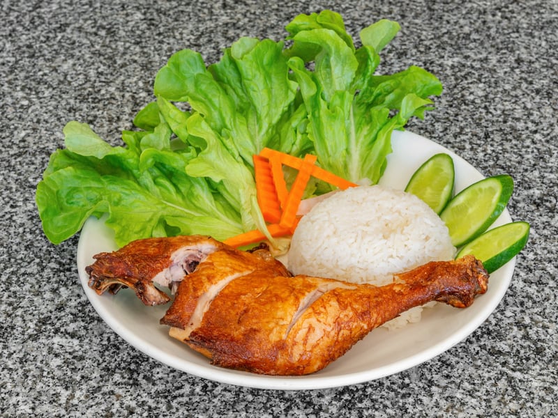 Crispy Chicken Served with Rice