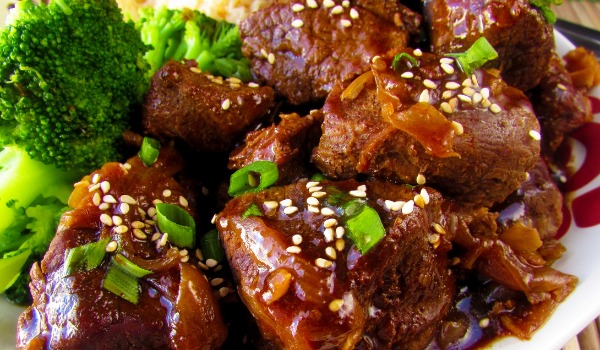 Chinese Red Braised Beef with Sesame, Pak Choy and Broccoli