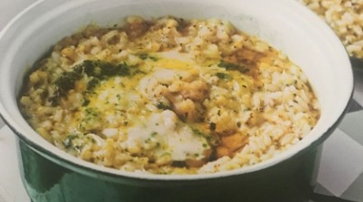 Leek, spinach and taleggio risotto